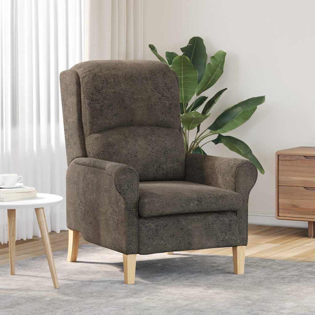 Armchair Dark grey 76 x 94 x 102 cm Faux leather