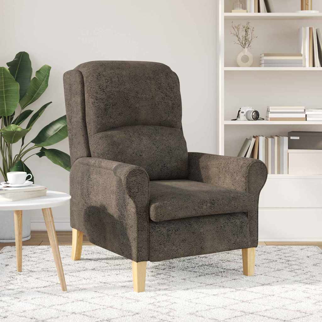 Armchair Dark grey 76 x 94 x 102 cm Faux leather
