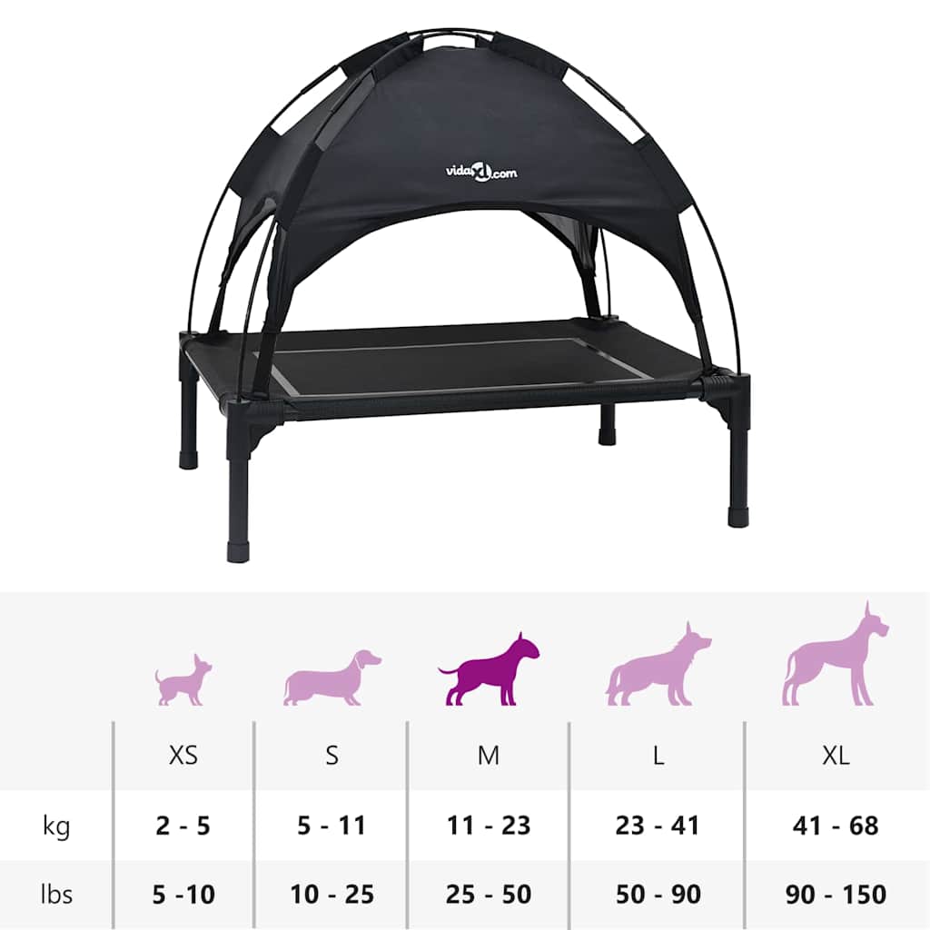 Dog Bed Black M Steel