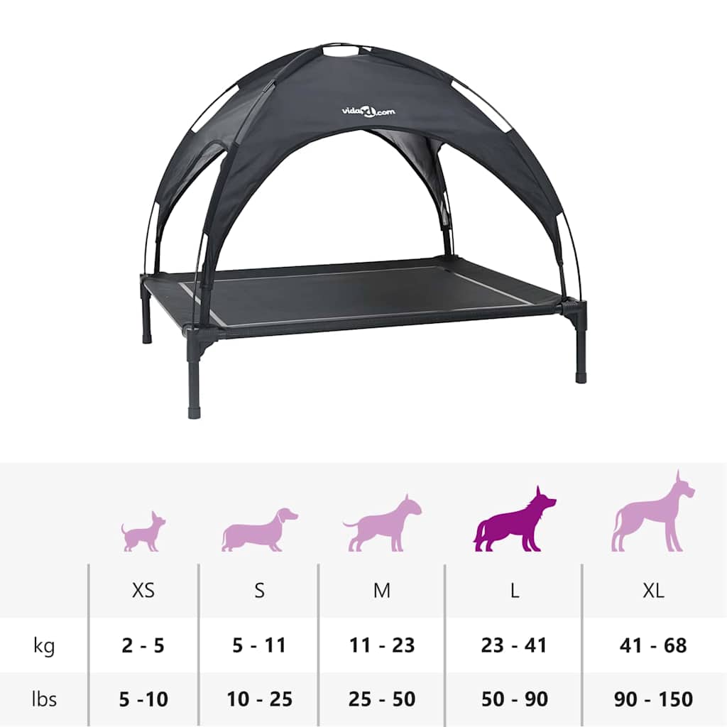 Dog Bed Black L Steel