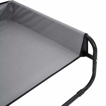 Dog Bed Light Grey L Oxford Fabric and Steel