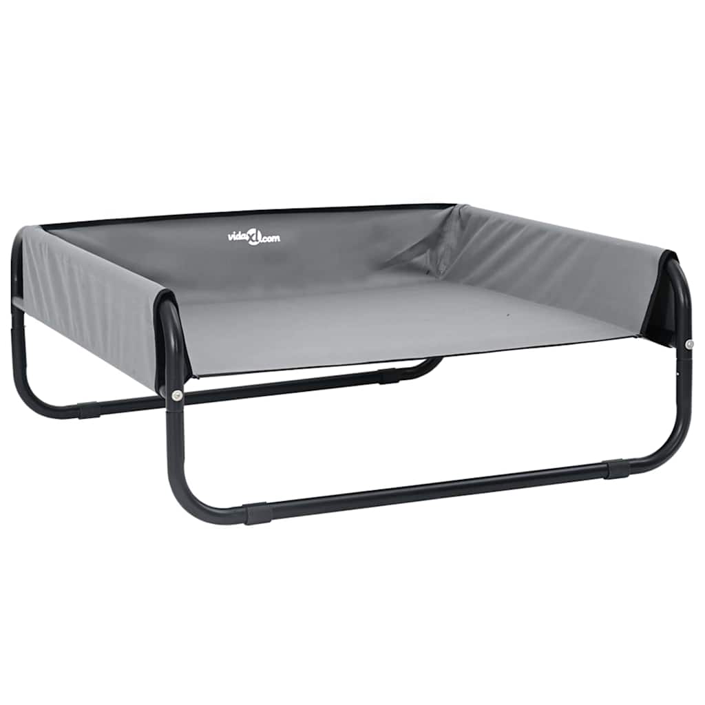 Dog Bed Light Grey L Oxford Fabric and Steel
