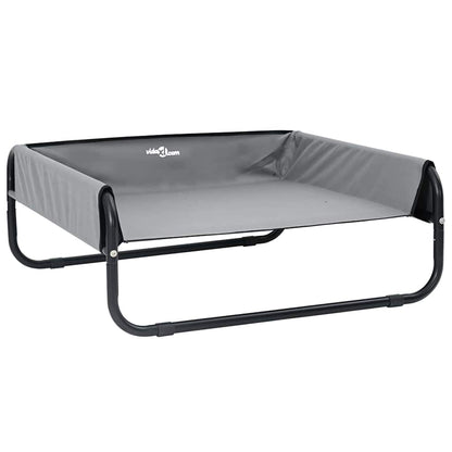 Dog Bed Light Grey L Oxford Fabric and Steel