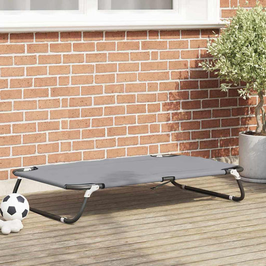 Dog Bed Light grey 90 x 55 x 18 cm Oxford Fabric and Steel
