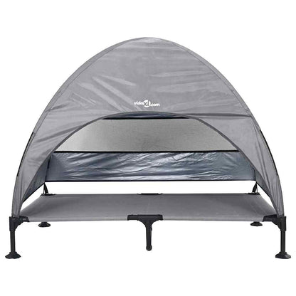 Raised Dog Bed Light grey 127 x 81 x 108 cm Fabric and Steel