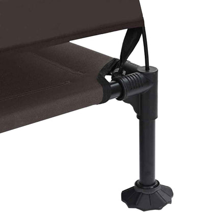 Raised Dog Bed Folding Brown 127 x 81 x 108 cm Fabric and Steel