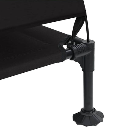 Raised Dog Bed Folding Black 127 x 81 x 108 cm Fabric and Steel
