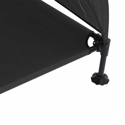Raised Dog Bed Folding Black 127 x 81 x 108 cm Fabric and Steel