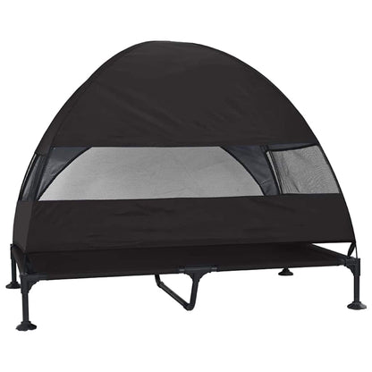Raised Dog Bed Folding Black 127 x 81 x 108 cm Fabric and Steel