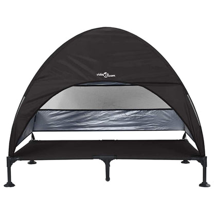 Raised Dog Bed Folding Black 127 x 81 x 108 cm Fabric and Steel