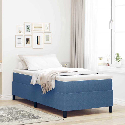 Box Spring Bed Blue 80 x 200 cm Corduroy fabric