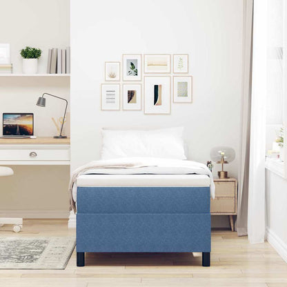 Box Spring Bed Blue 80 x 200 cm Corduroy fabric