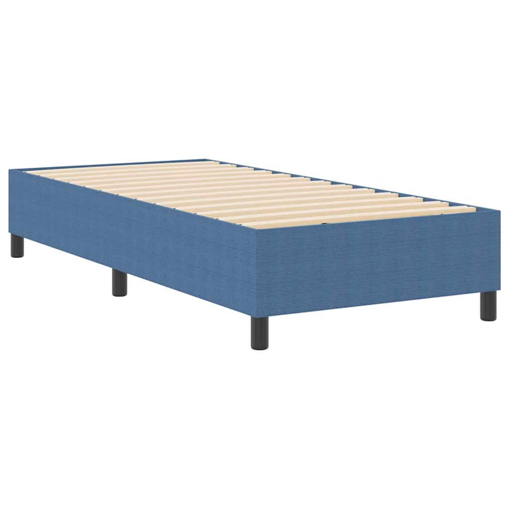 Box Spring Bed Blue 80 x 200 cm Corduroy fabric
