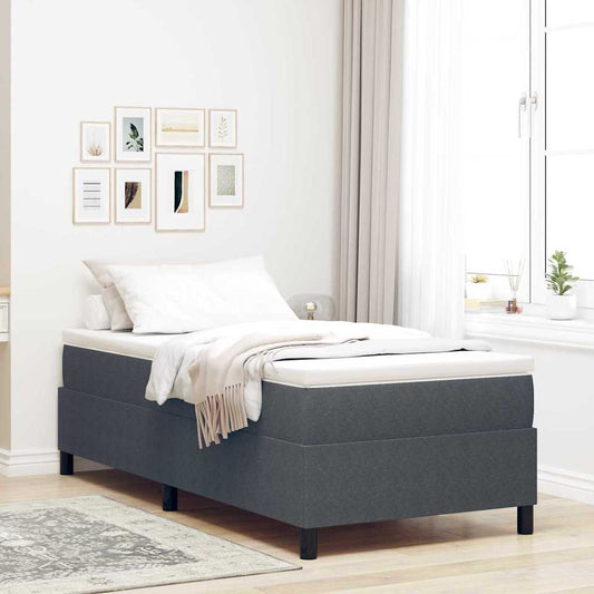Box Spring Bed Dark grey 100 x 200 cm Corduroy fabric