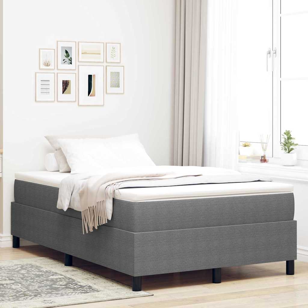 Box Spring Bed Light grey 120 x 190 cm Corduroy fabric