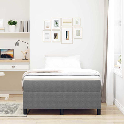 Box Spring Bed Light grey 120 x 190 cm Corduroy fabric
