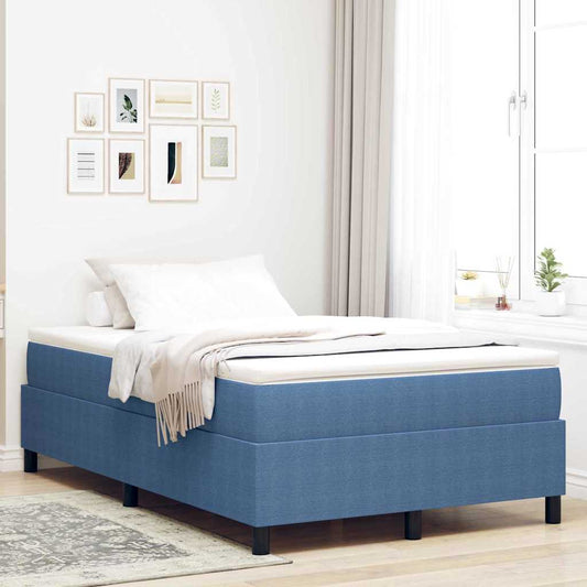 Box Spring Bed Blue 120 x 190 cm Corduroy fabric