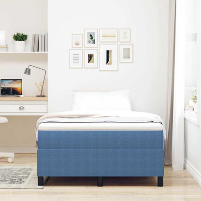 Box Spring Bed Blue 120 x 190 cm Corduroy fabric