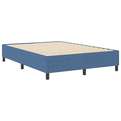 Box Spring Bed Blue 140 x 190 cm Corduroy fabric