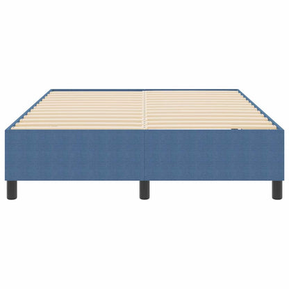 Box Spring Bed Blue 140 x 190 cm Corduroy fabric