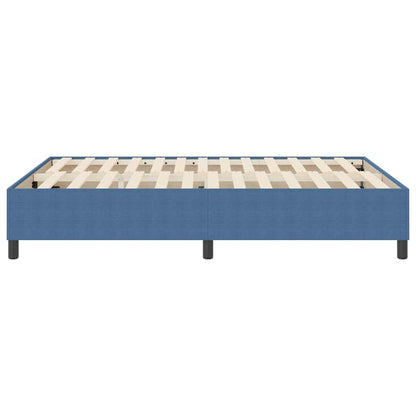 Box Spring Bed Blue 140 x 190 cm Corduroy fabric