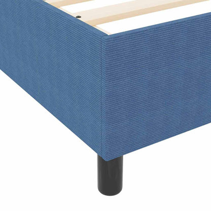 Box Spring Bed Blue 140 x 200 cm Corduroy fabric