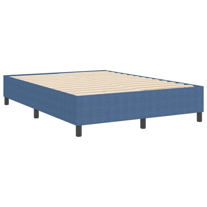 Box Spring Bed Blue 140 x 200 cm Corduroy fabric