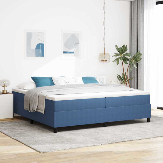 Box Spring Bed Blue 200 x 200 cm Corduroy fabric