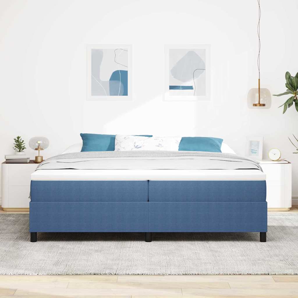 Box Spring Bed Blue 200 x 200 cm Corduroy fabric