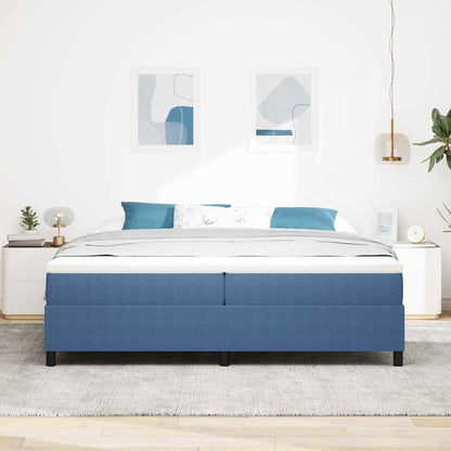 Box Spring Bed Blue 200 x 200 cm Corduroy fabric
