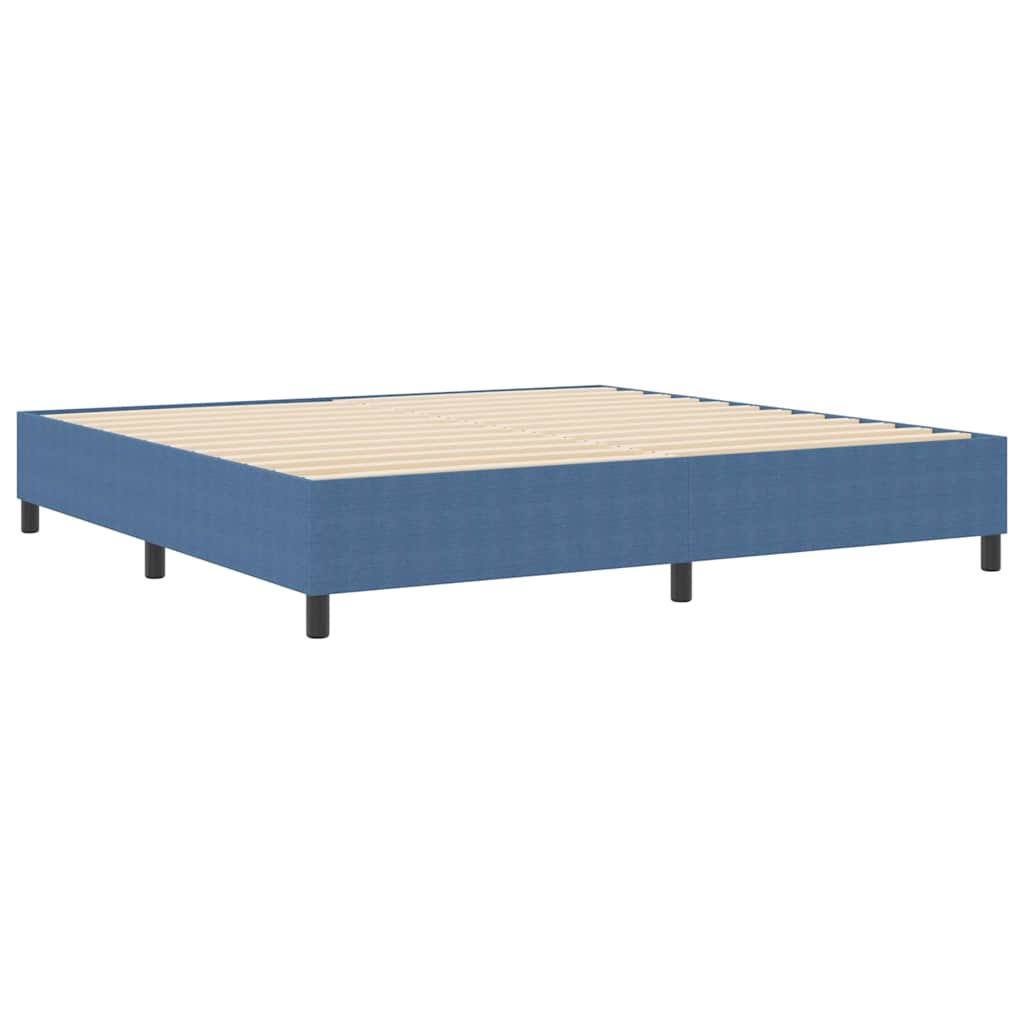 Box Spring Bed Blue 200 x 200 cm Corduroy fabric