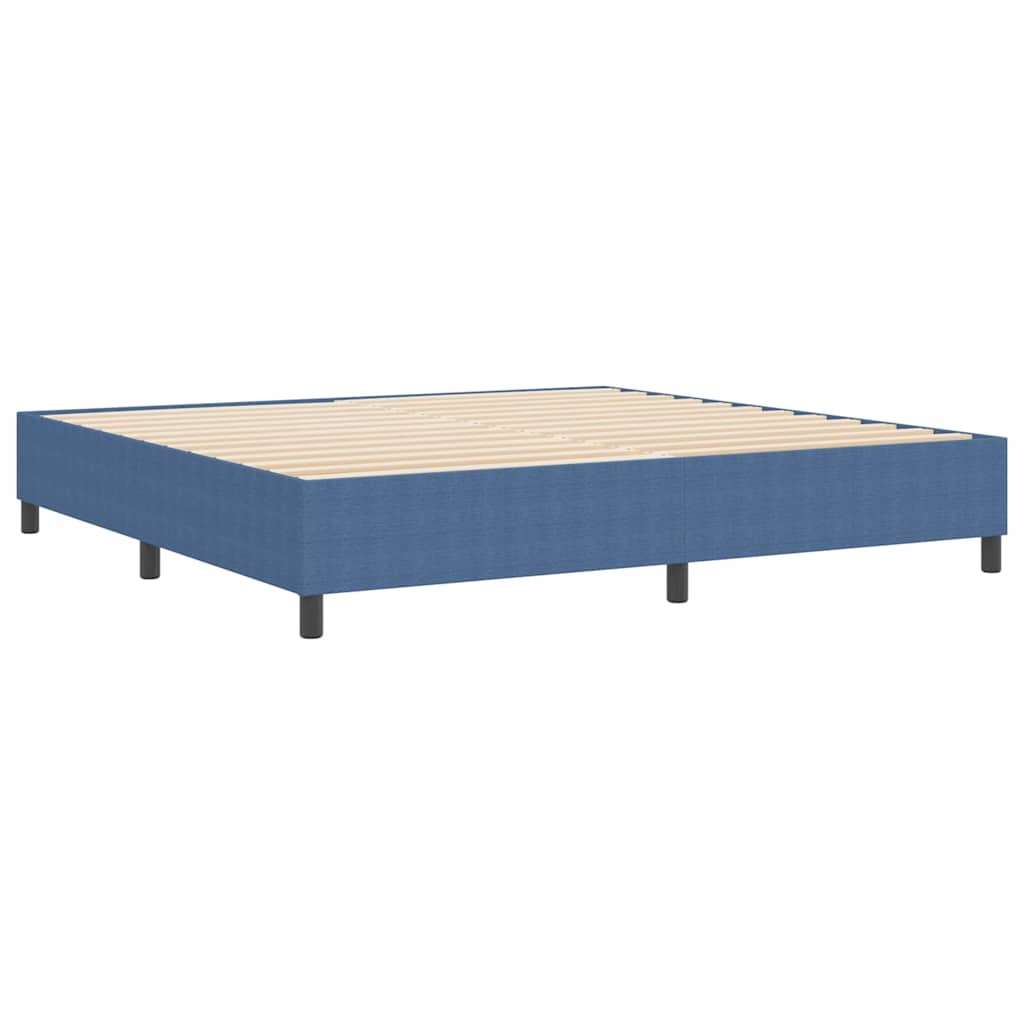 Box Spring Bed Blue 200 x 200 cm Corduroy fabric