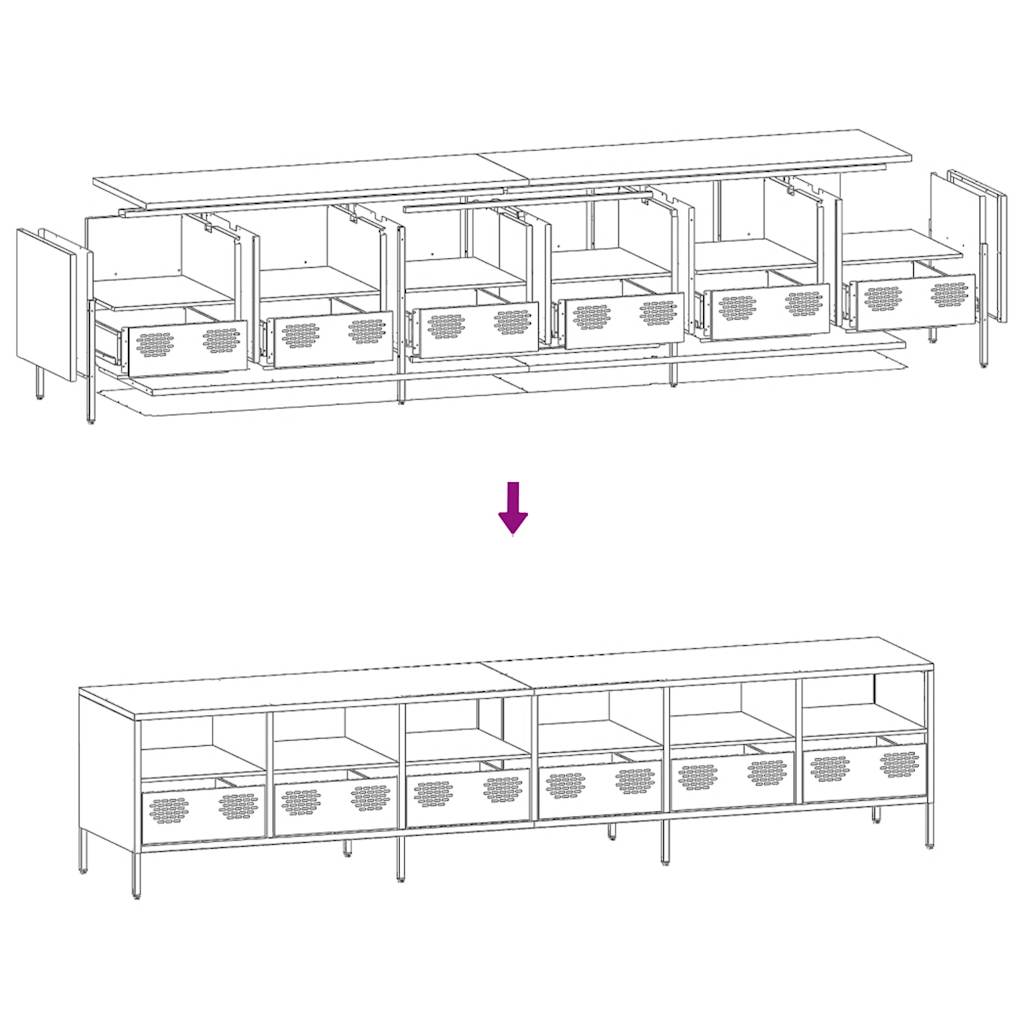 TV Cabinet Mustard Yellow 202x39x43.5 cm Cold-rolled Steel