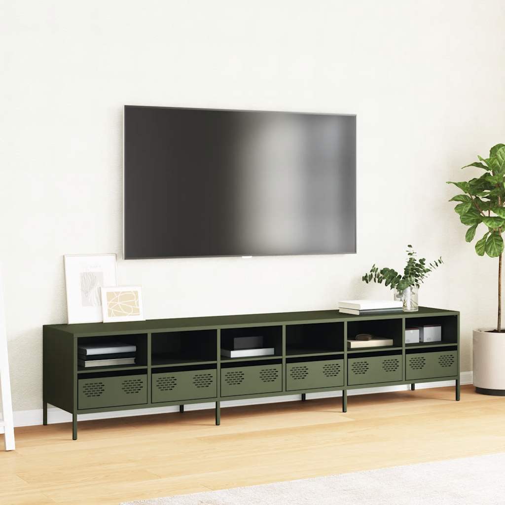 TV Cabinet Olive Green 202x39x43.5 cm Cold-rolled Steel