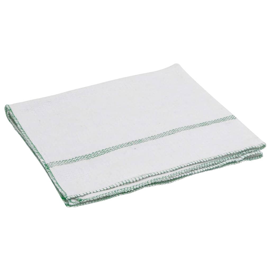 Cleaning Cloths 5 pcs White with Green Stripes 50x60 cm