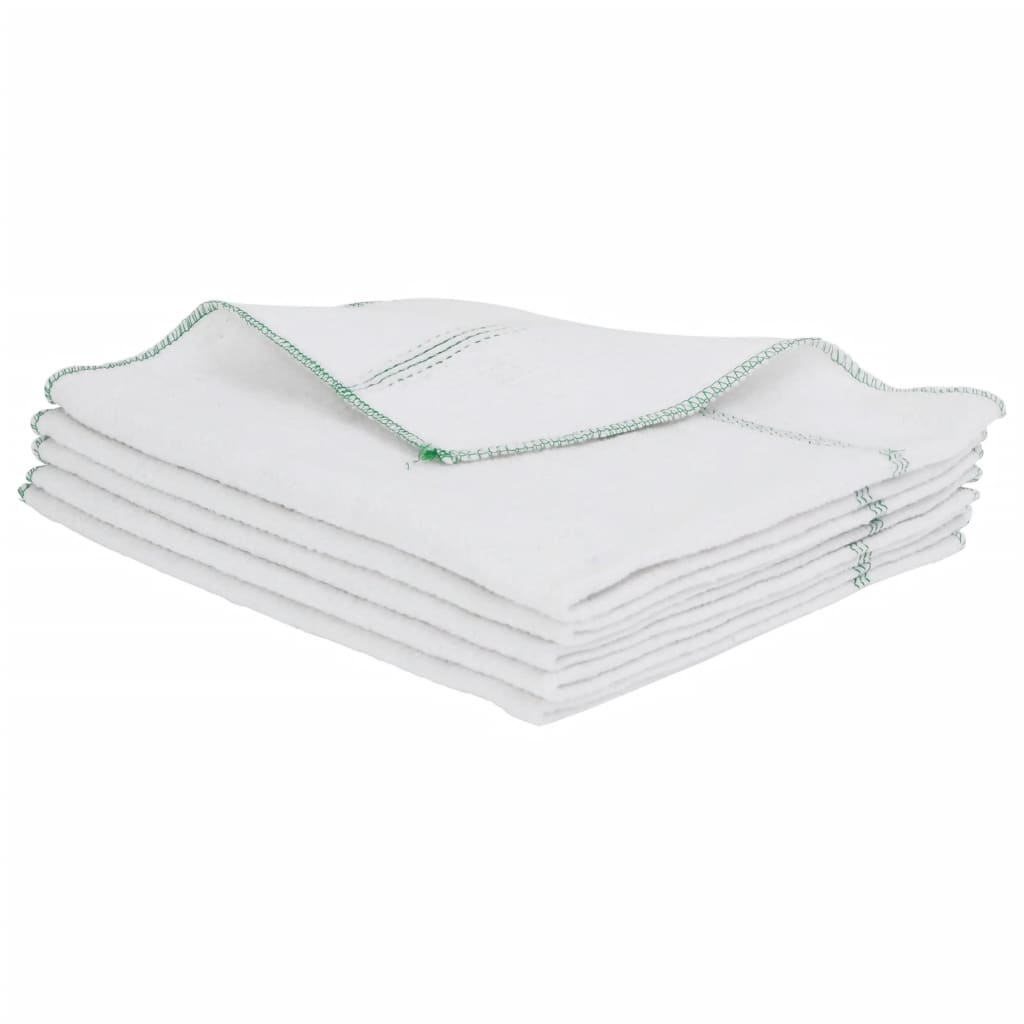 Cleaning Cloths 5 pcs White with Green Stripes 50x60 cm