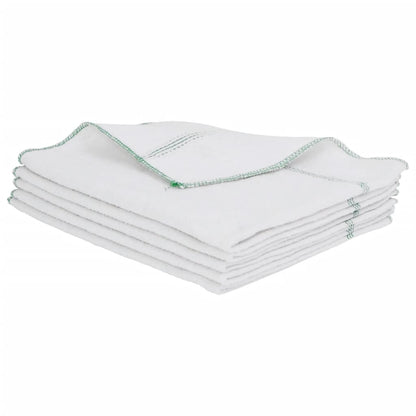 Cleaning Cloths 5 pcs White with Green Stripes 50x60 cm