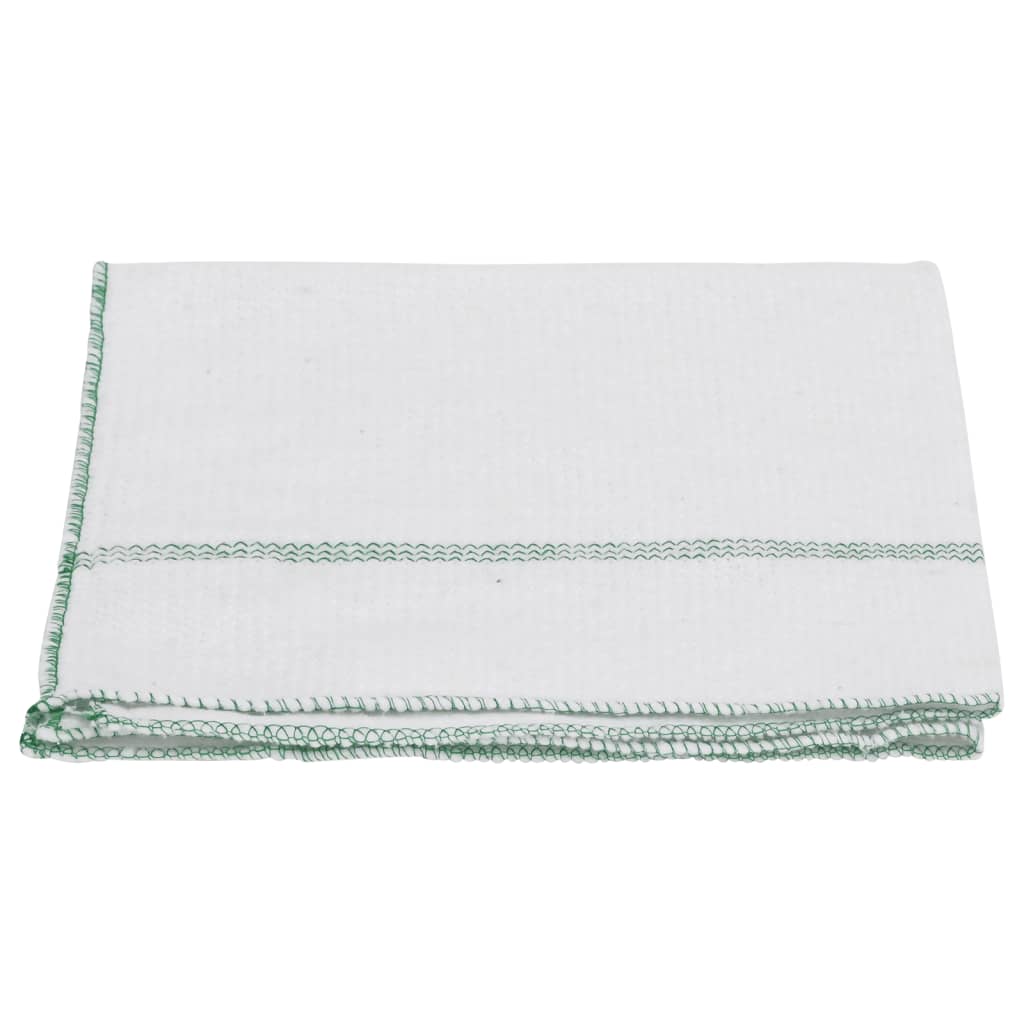 Cleaning Cloths 5 pcs White with Green Stripes 50x60 cm