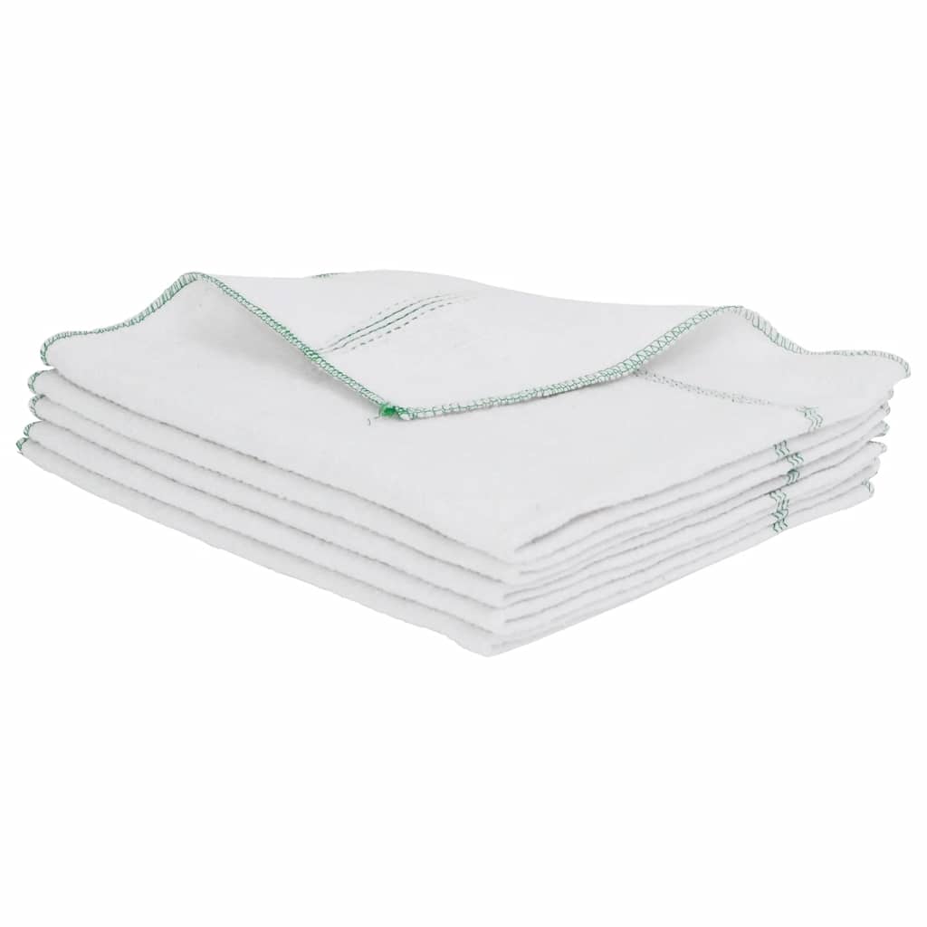 Cleaning Cloths 5 pcs White with Green Stripes 50x60 cm