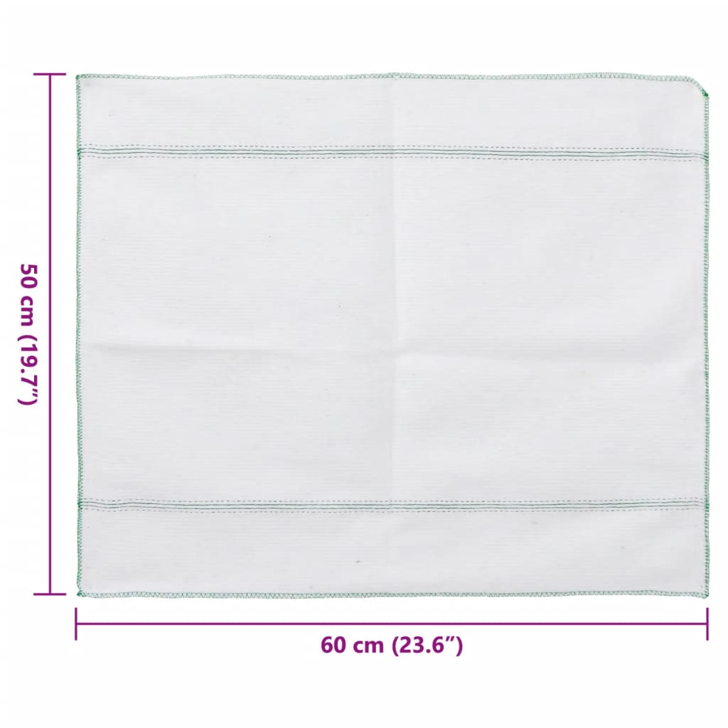 Cleaning Cloths 5 pcs White with Green Stripes 50x60 cm