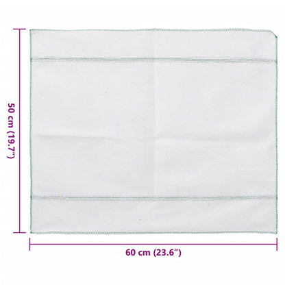 Cleaning Cloths 5 pcs White with Green Stripes 50x60 cm