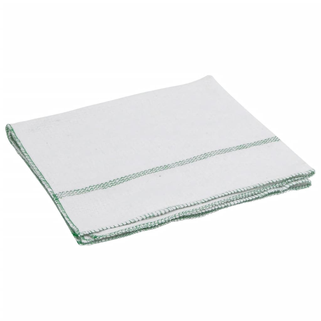 Cleaning Cloths 10 pcs White with Green Stripes 50x60 cm