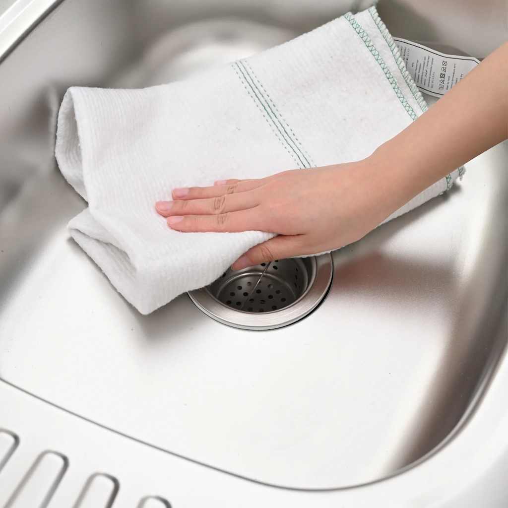 Cleaning Cloths 50 pcs White with Green Stripes 50x60 cm