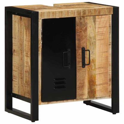 Bathroom Furniture Set 2 pcs Brown Soild rough mango wood