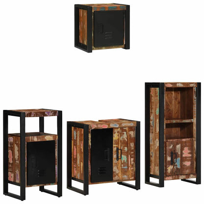 Bathroom Furniture Set 4 pcs Multicolour Solid Reclaimed Wood