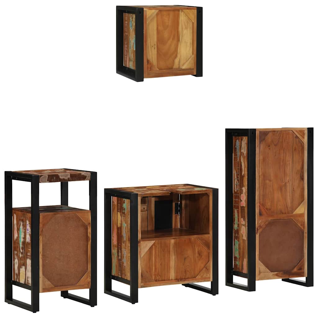 Bathroom Furniture Set 4 pcs Multicolour Solid Reclaimed Wood