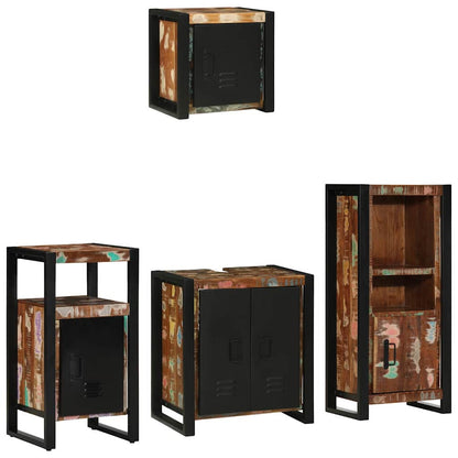 Bathroom Furniture Set 4 pcs Multicolour Solid Reclaimed Wood