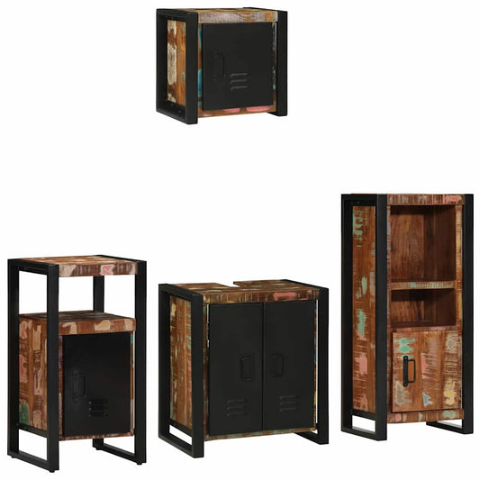 Bathroom Furniture Set 4 pcs Multicolour Solid Reclaimed Wood