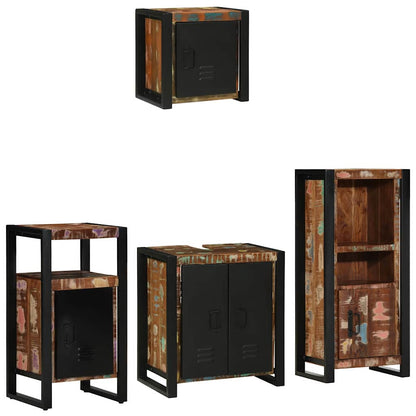 Bathroom Furniture Set 4 pcs Multicolour Solid Reclaimed Wood