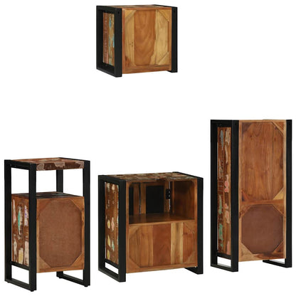 Bathroom Furniture Set 4 pcs Multicolour Solid Reclaimed Wood